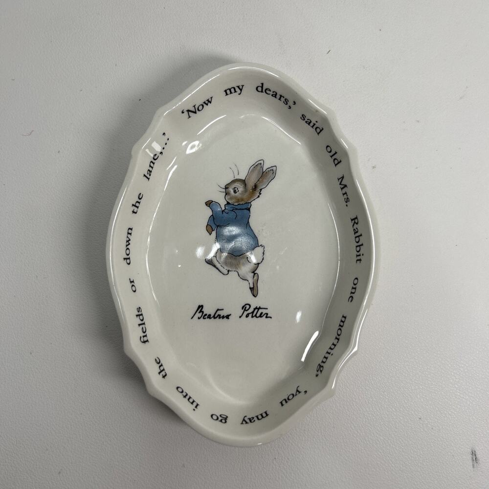 Peter Rabbit Wedgwood of Etruria & Barlaston Beatrix Potter Trinket Dish Ceramic
